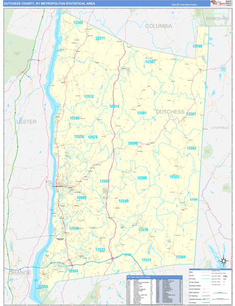 Dutchess County Metro Area Digital Map Basic Style
